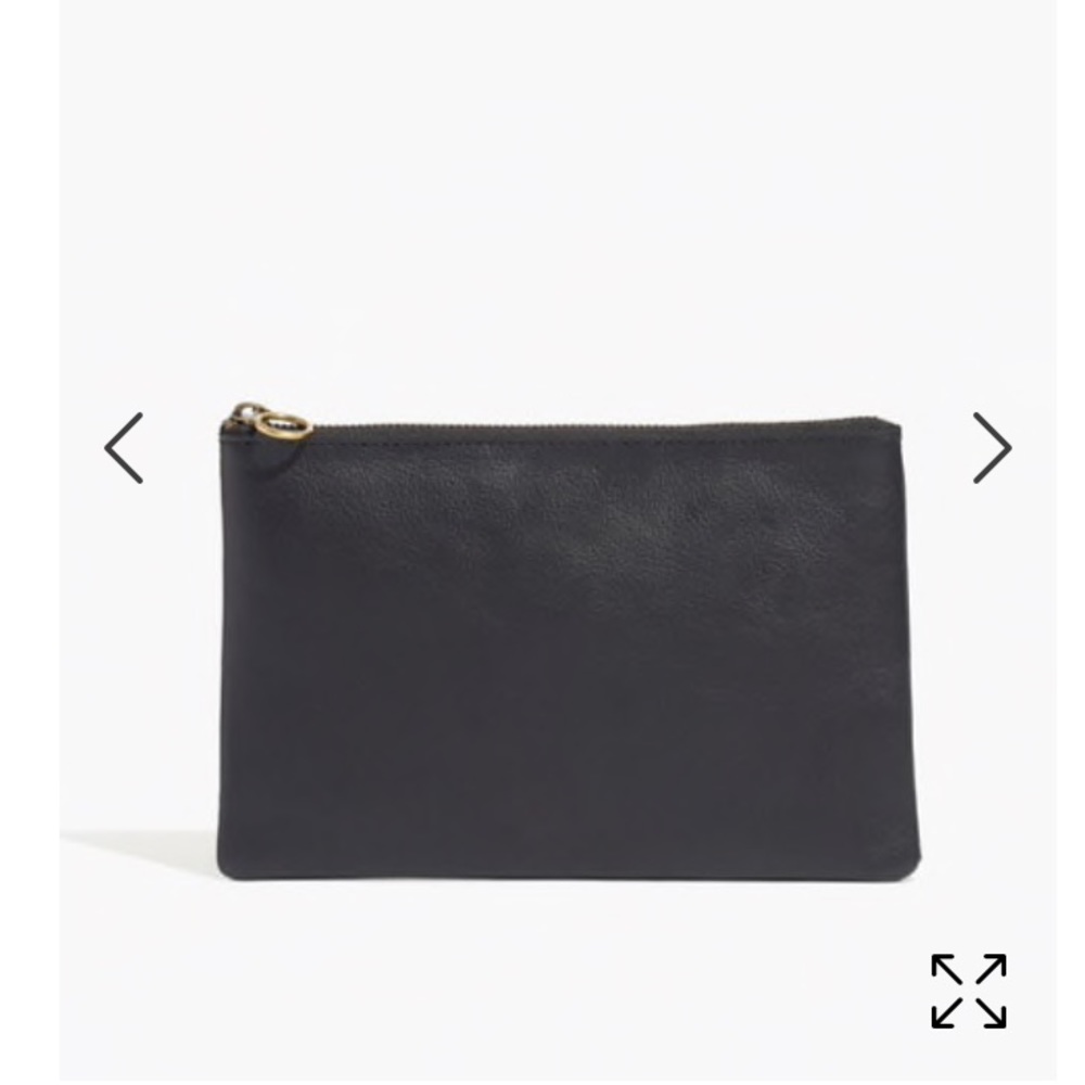 Madewell Black leather pouch clutch with wristlet